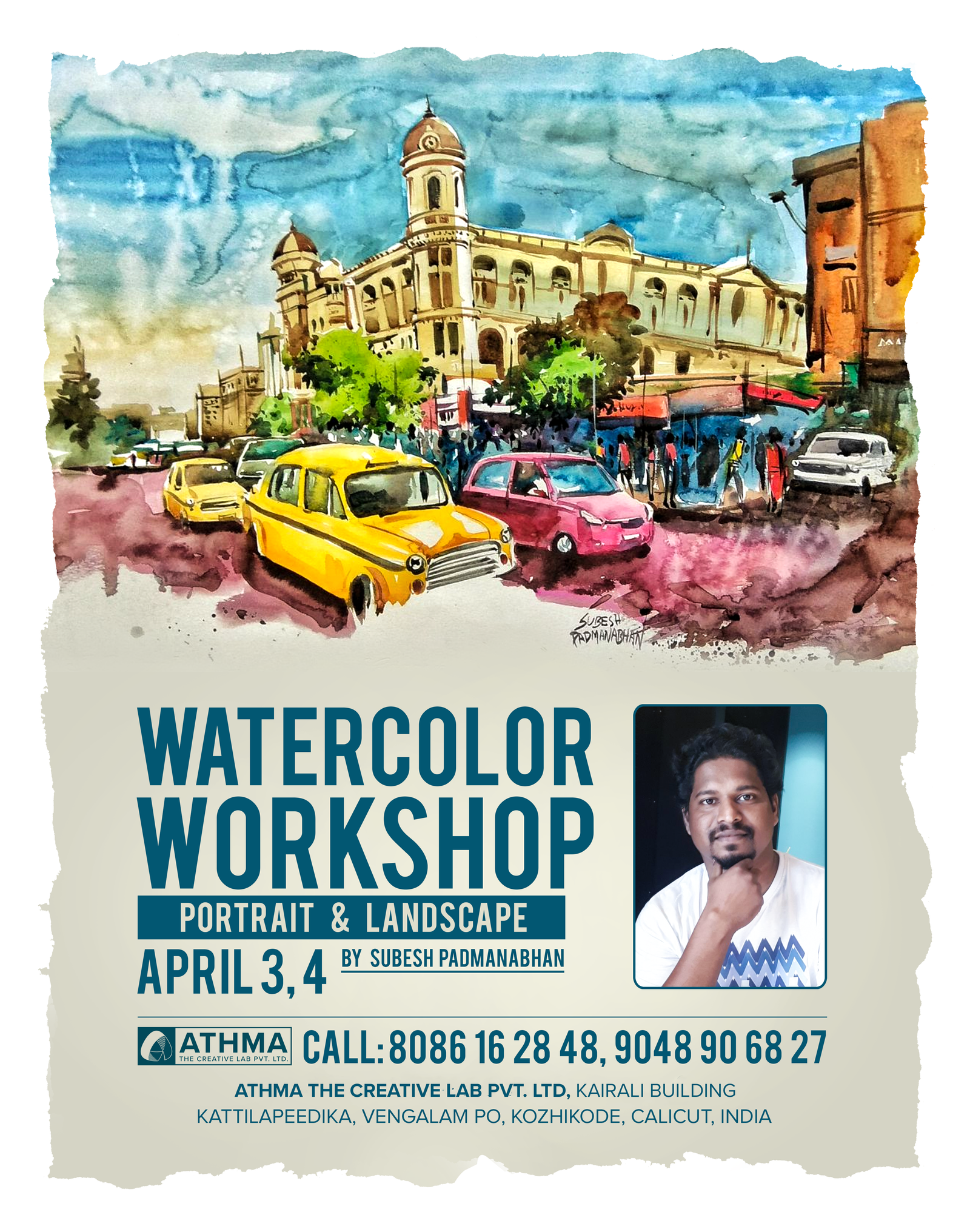 water colour workshop by subesh padmanabhan